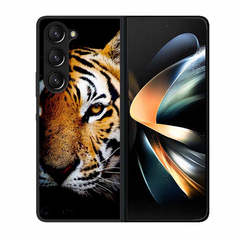 For Samsung Z Fold 6 Phone Case Cover Wolf Black Plastic Hard Back Cover Case For Samsung Galaxy Z Fold6 Fold 4 3 2 5 Case Funda