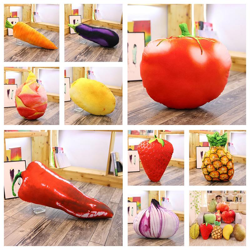 Simulation Plush Fruit Toy Vegetable Pillow Sofa Cushion Home Decor Gift Girls