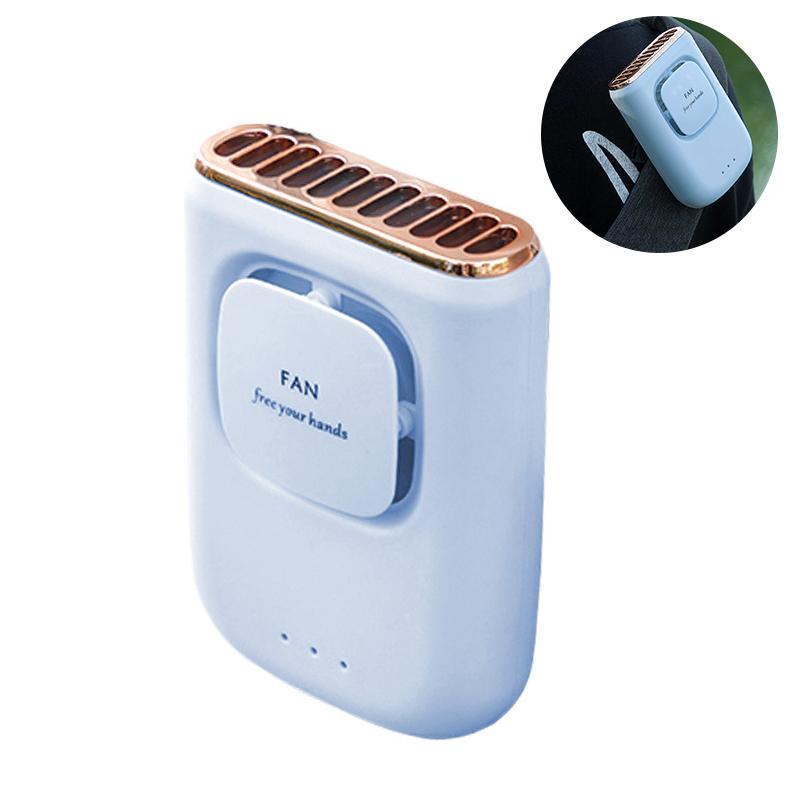 

Вентиляторы на шею, дующие холодным воздухом, перезаряжаемые, 3 скорости ветра, портативный шейный вентилятор с возможностью подзарядки, ручной вентилятор синий