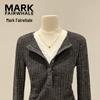 Mark Fairwhale Women's V-Neck Lace-Trimmed Long Sleeve Slim-Fit Top