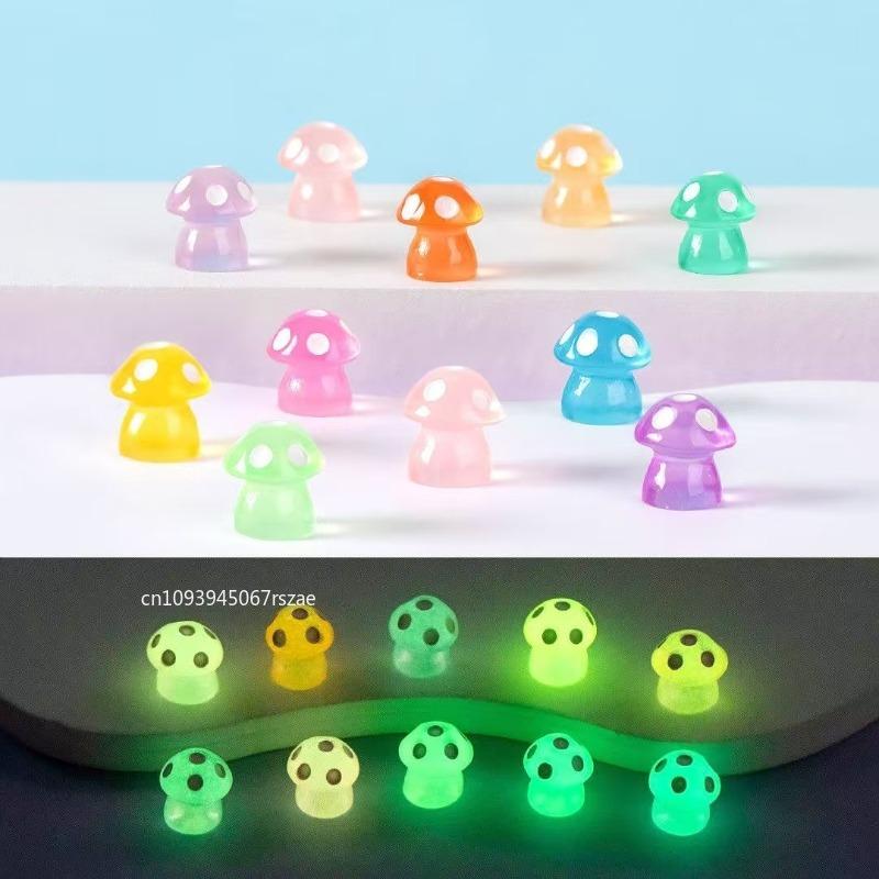 Luminous Mini Landscape Mushroom Ornaments DIY Kit Resin Garden Decoration Outdoor Patio Lawn Yard Garden Accessories
