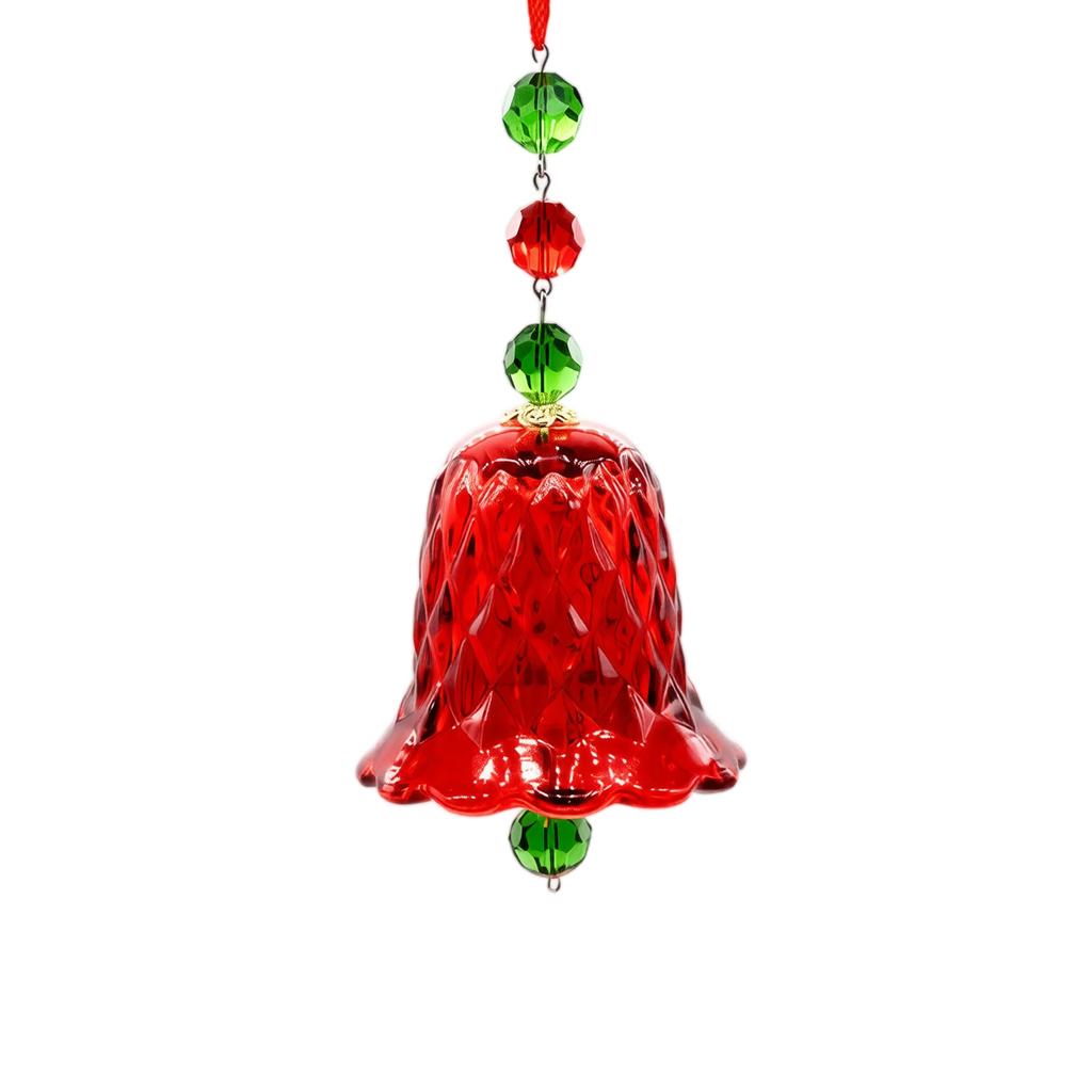Wind Window Hanging Ornament Glass Bell Pendant for Christmas Tree Holiday Decor