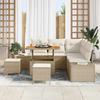 Garden Sofa Set with Cushions and Storage 8 Pcs Beige Poly Rattan