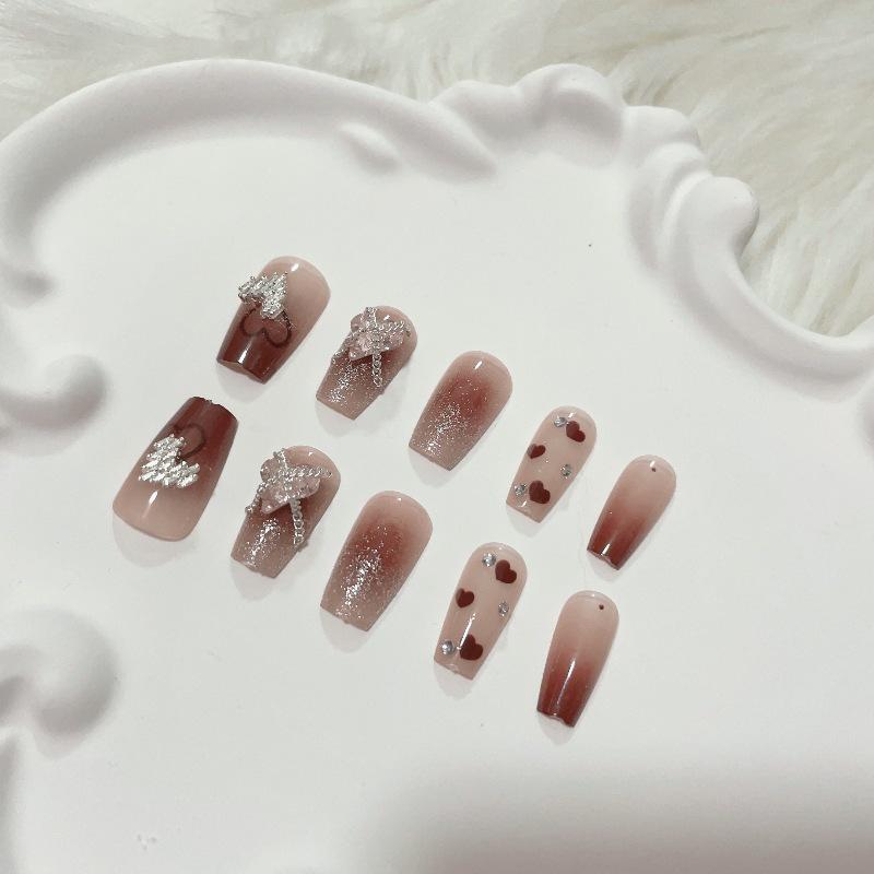 Luxurious Handmade Translucent Nail Tips for Autumn/Winter – Soft Texture, High-Class Feel