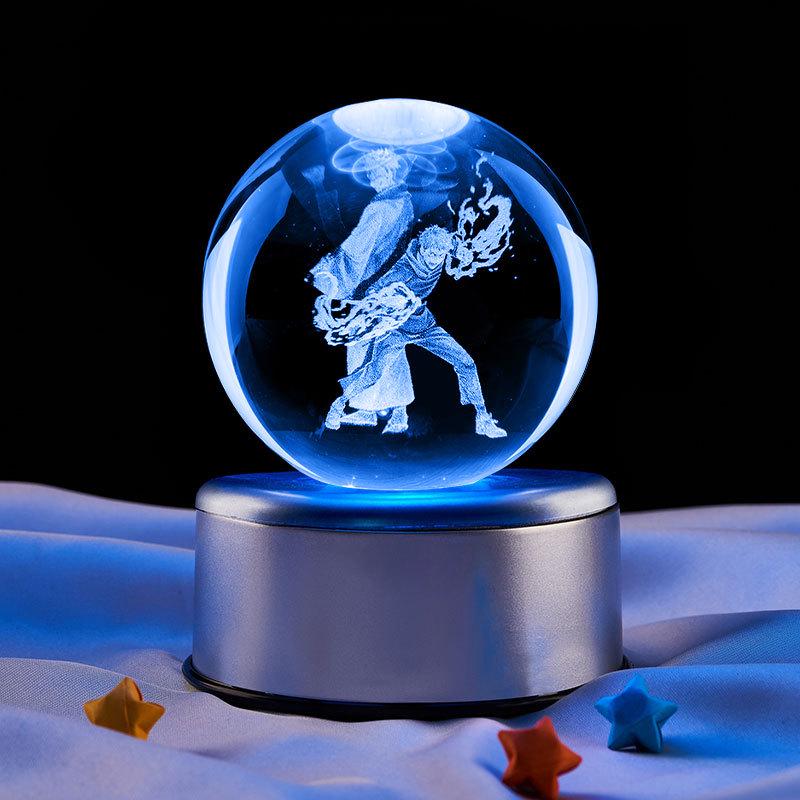 Yuji Itadori 3D Engraved Crystal Ball Starry Night Light Ornament