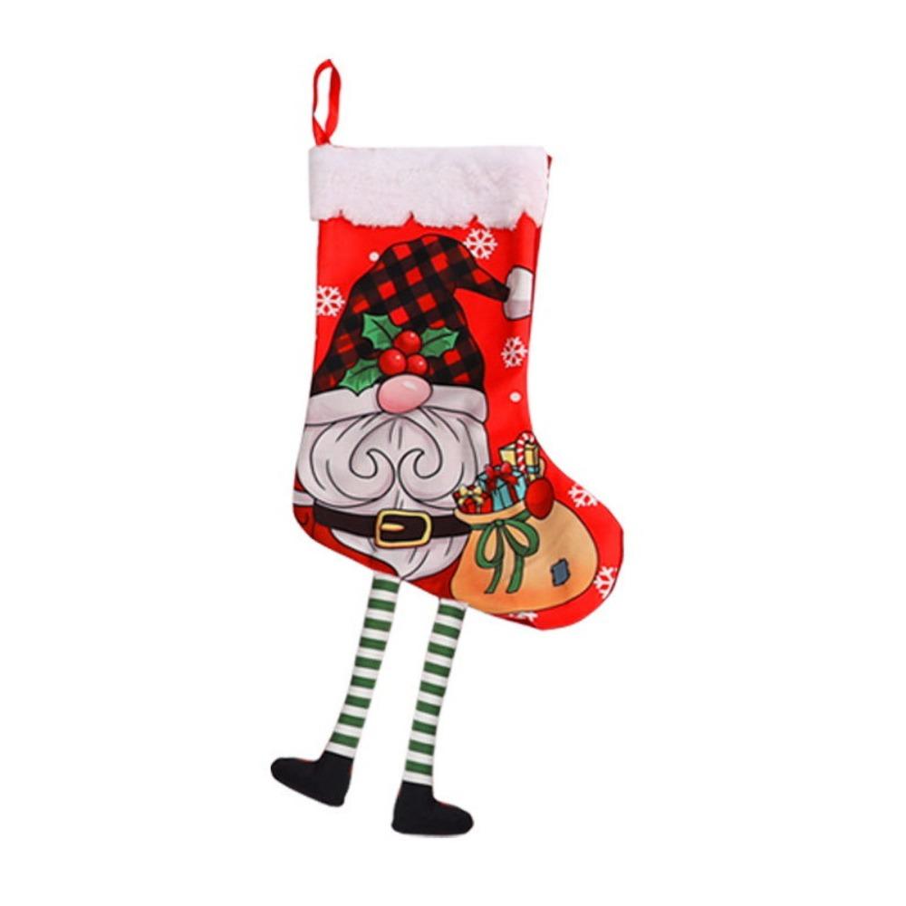 Personalizované vánoční ponožky Opakovaně použitelné vánoční dárkové tašky Vánoční dekorace Sáček na cukroví Domov