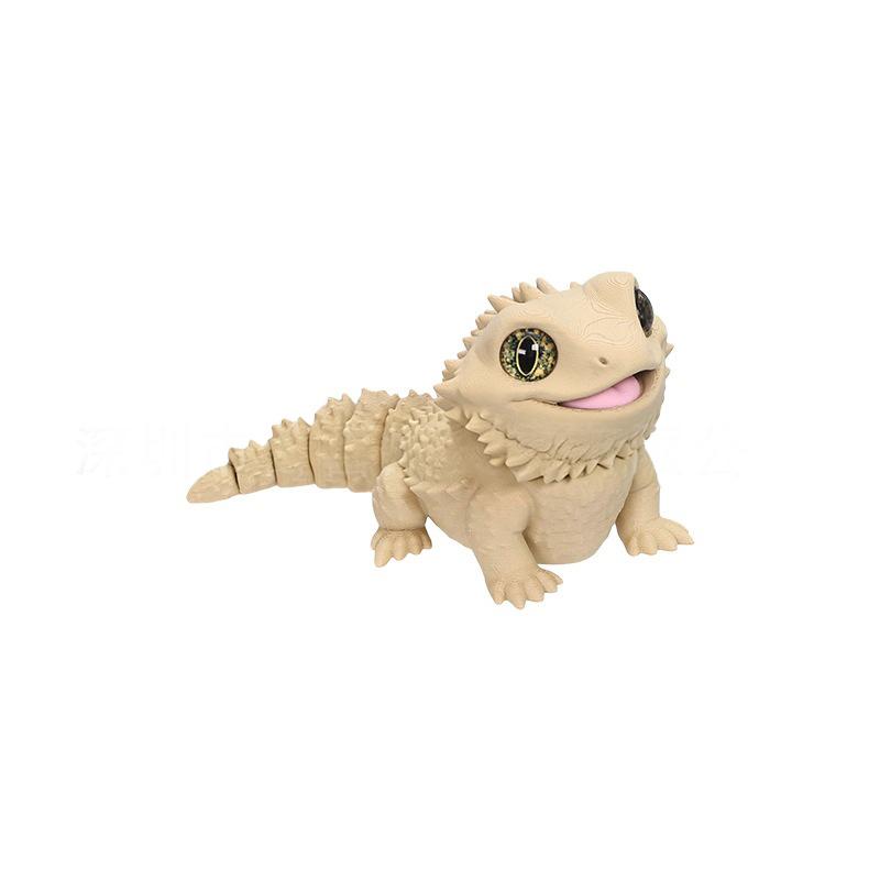 3D Printed Articulated Bearded Dragon Movable Joints Cute Design Desk Decor Bag Pendant Reptile Lover Gifts