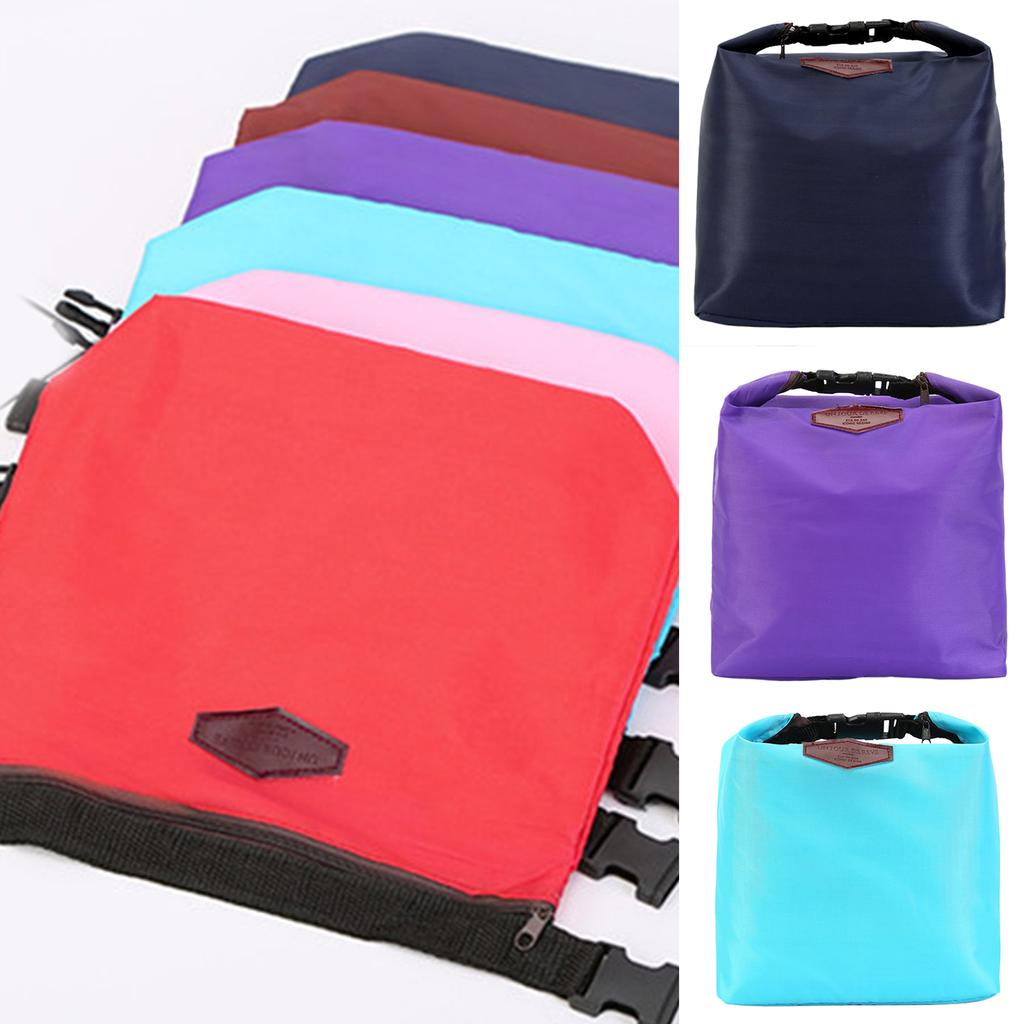Compact Insulated Lunch Bag Waterproof Nylon Small Cool Box Portable Food Container Bag for Work School Outdoor Picnic
