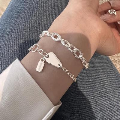 Irregular Tang Dynasty Floral Chain Bracelet - Fashionable, Personalized, Sweet & Cool, Stackable Wristband for Women, New Style Hand Jewelry.