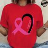 T-shirt a maniche corte da donna Maglietta Consapevolezza Cancro al Seno Nastro Rosa Maglietta con Stampa Abbigliamento Donna T Shirt Harajuku