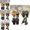 Tactical Black Half Finger Gloves For Outdoor Sports Durable Anti-slip Protection For Cycling And Fitness