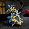 Women Brooch Osmanthus Shape Retro Style Pin Suits Coats Sweaters Decorative Badge Commuting Dating Accessory