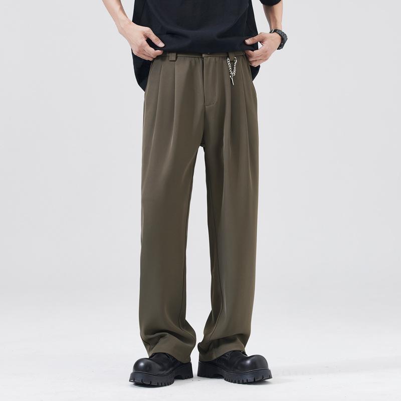 High-end Trousers Men's New Spring and Autumn Casual Pants Lazy Wind Simple Drape Wide Leg Straight Pants