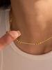 1 Pc Stainless Steel Necklace With Beads For Women, Korea Blogger Style, Versatile And Fashionable Choker Necklace