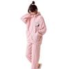 Winter Pajamas Ladies Coral Velvet Flannel Thickened Plus Sleepwear Women Household Clothing Set Famale Zipper Suit Outsidewear
