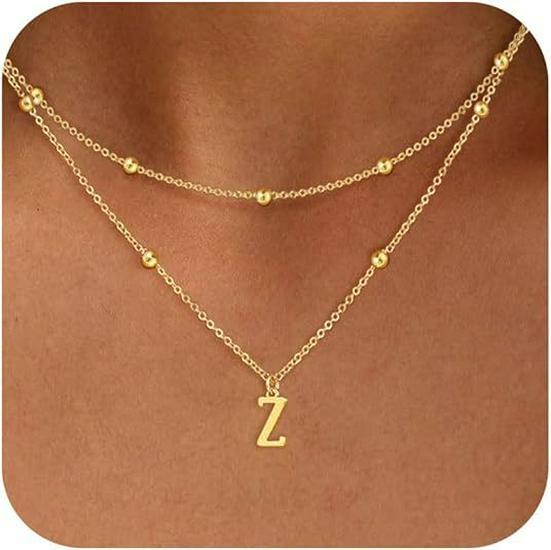 Exquisite 14K Gold Plated Copper Initial Pendant Necklace - Personalized and Fashionable Jewelry