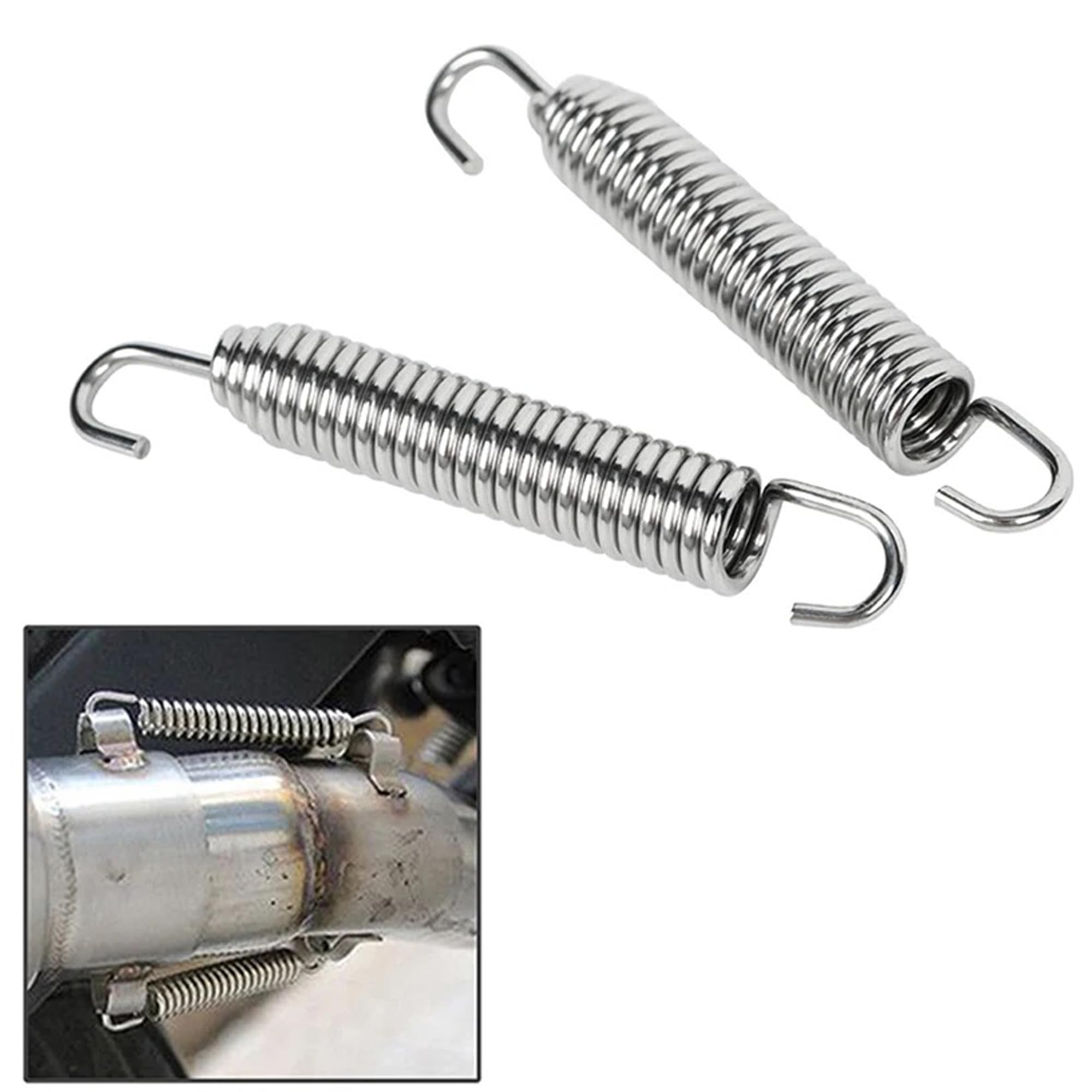 [MOTOR KANTO] Slip-on muffler Silencer general-purpose parts Spring/Intermediate pipe/U hook A style