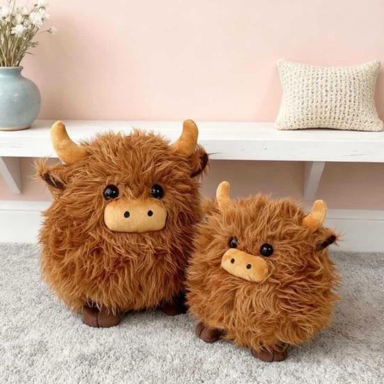 Highland Cow Plush Doll Soft Stuffed Animal Toy Cute Plush Doll for Stress Relief Soft Material PP Cotton Filling Perfect