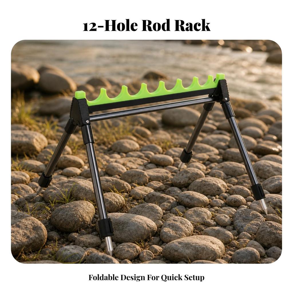Multi-Rod Fishing Stand Adjustable Gear Foldable for Anglers