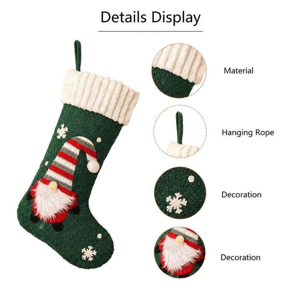 Hanging Loop Plush Christmas Stocking Christmas Stocking Gift Bag Fireplace Holiday Decor
