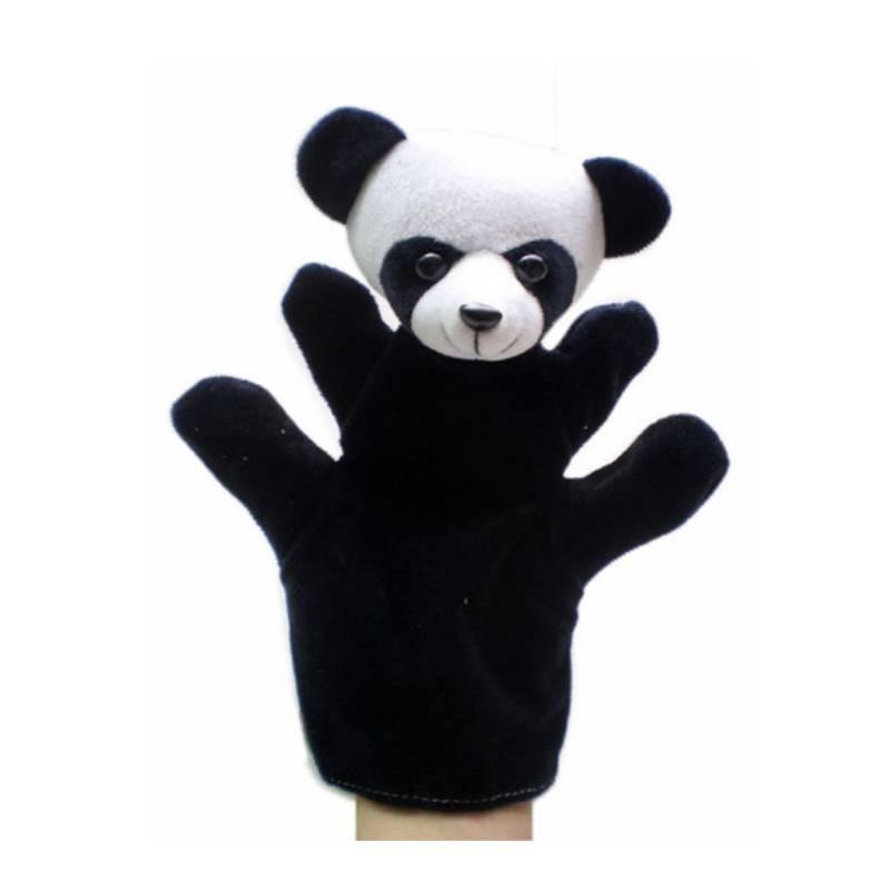 Weiche und entzückende Handpuppen von Gemeinschaftshelfern mit bunten Tiermotiven