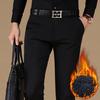 S Winter Thick Classic Men Business Casual Pants Solid Color Stretch Fleece Warm Brand Trousers Male