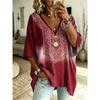 T-shirt da Donna Taglie Forti Scollo a V Maniche a Pipistrello Stampa Etnica Boemia Top Largo Estivo Comodo Traspirante Quotidiano Casual Stile Modellante
