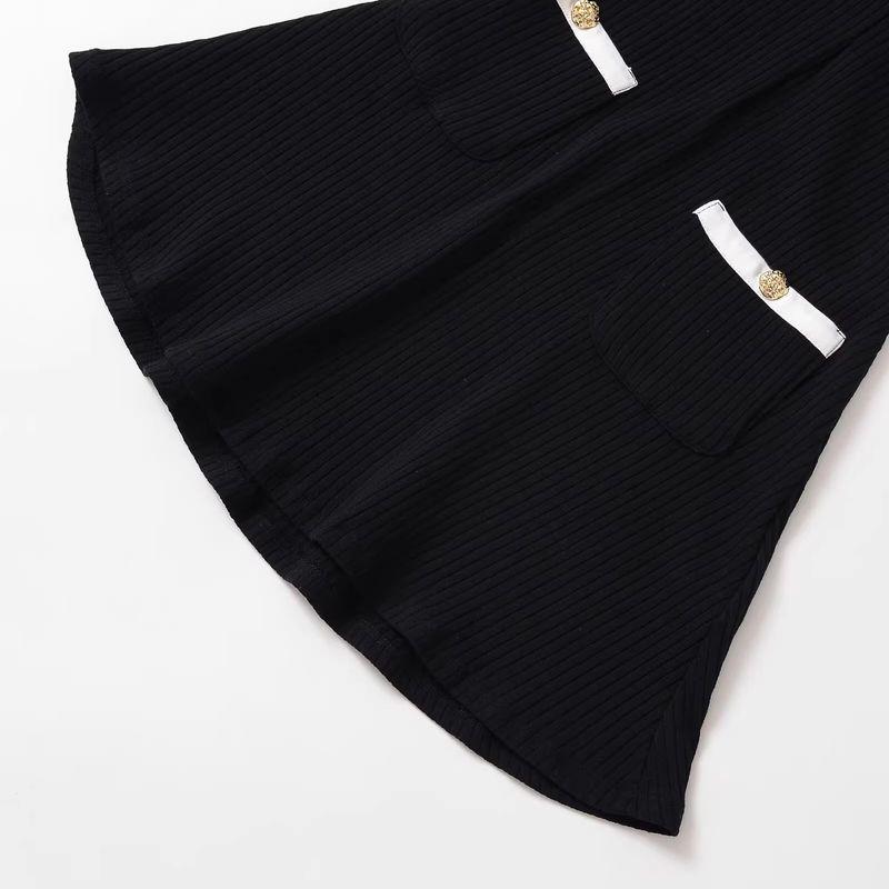 Araltay New Arrival Fashion Style Women's Clothing Fashion V-neck Skirt Metal Button Thread Dress 4770154