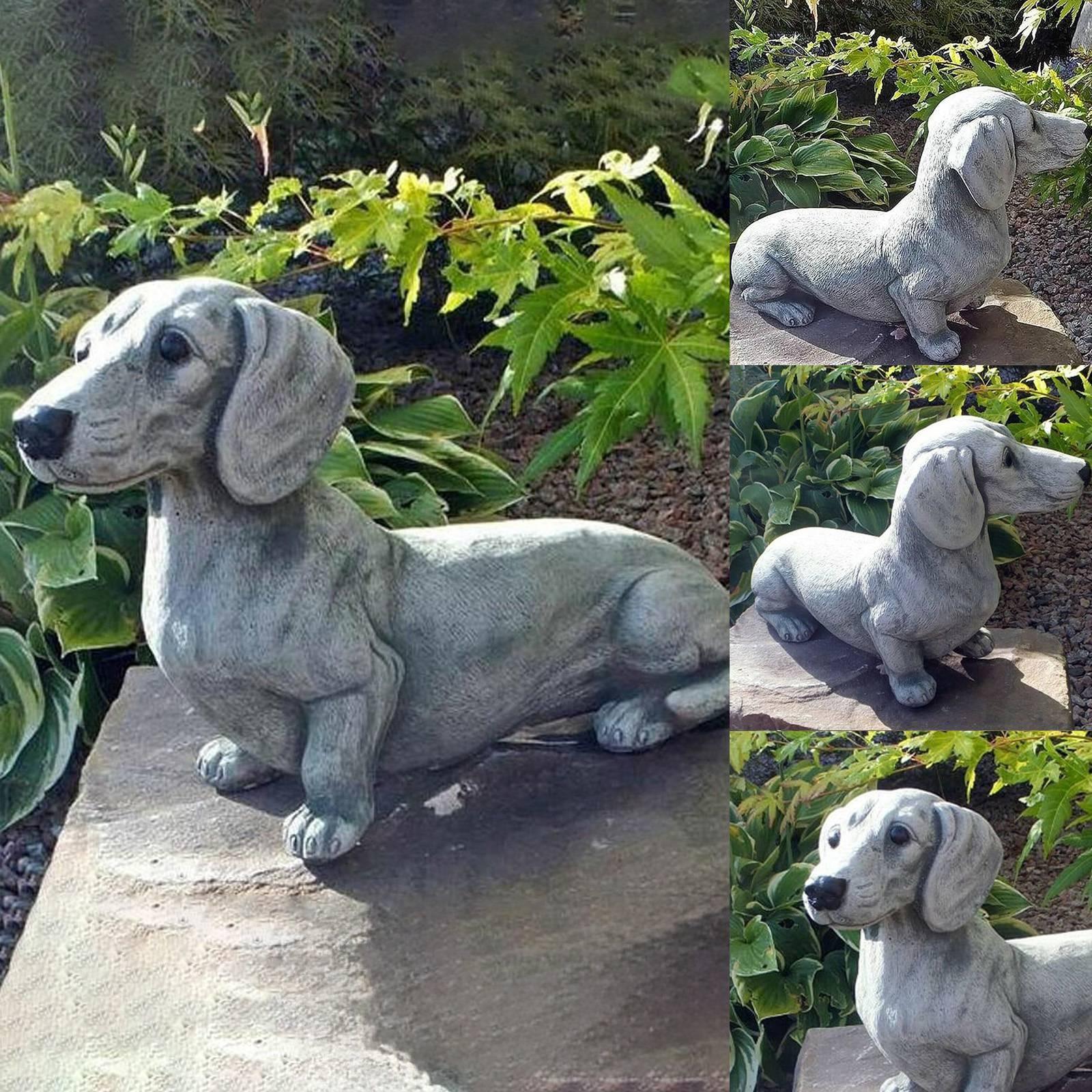 Meditation Sitting Dog Statue Garden Outdoor Sculpture Ornaments Garden Ornaments Sitting Dog Resin Ornaments Bed Frame Stopper (Khaki,One Size) хаки