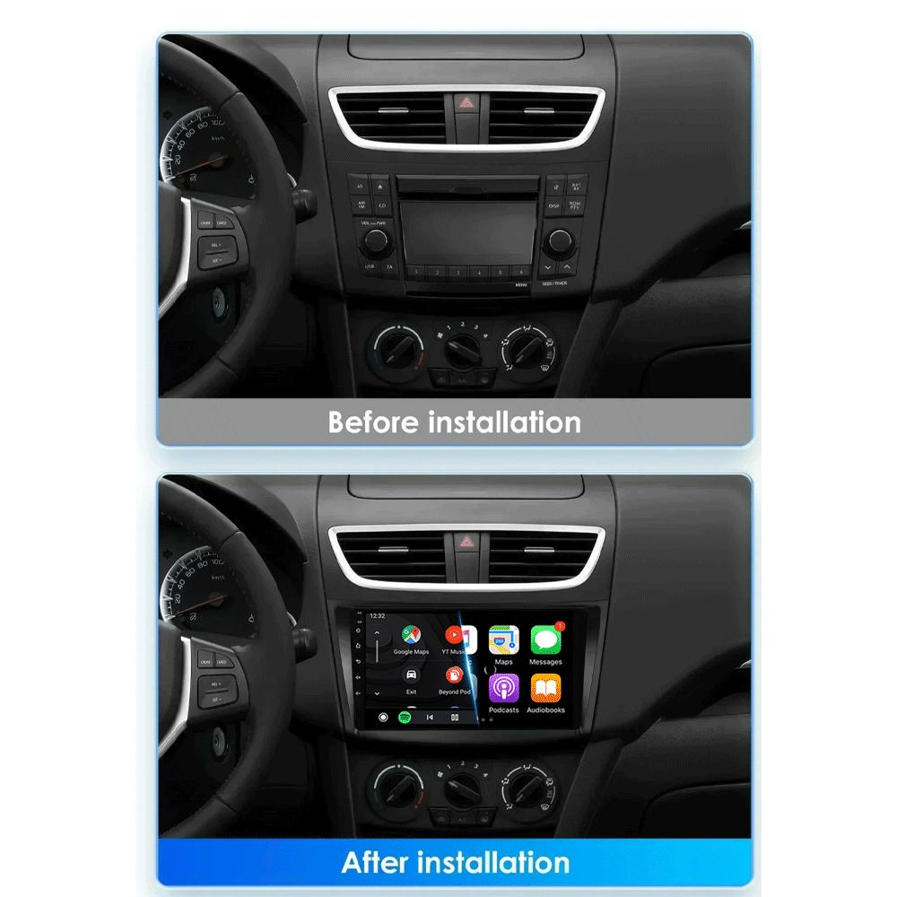 Android 14 For Suzuki Swift 2011-2015 2 Din BT DSP RDS Car Radio Stereo Multimedia Video Player GPS Navigaion Carplay Auto WIFI