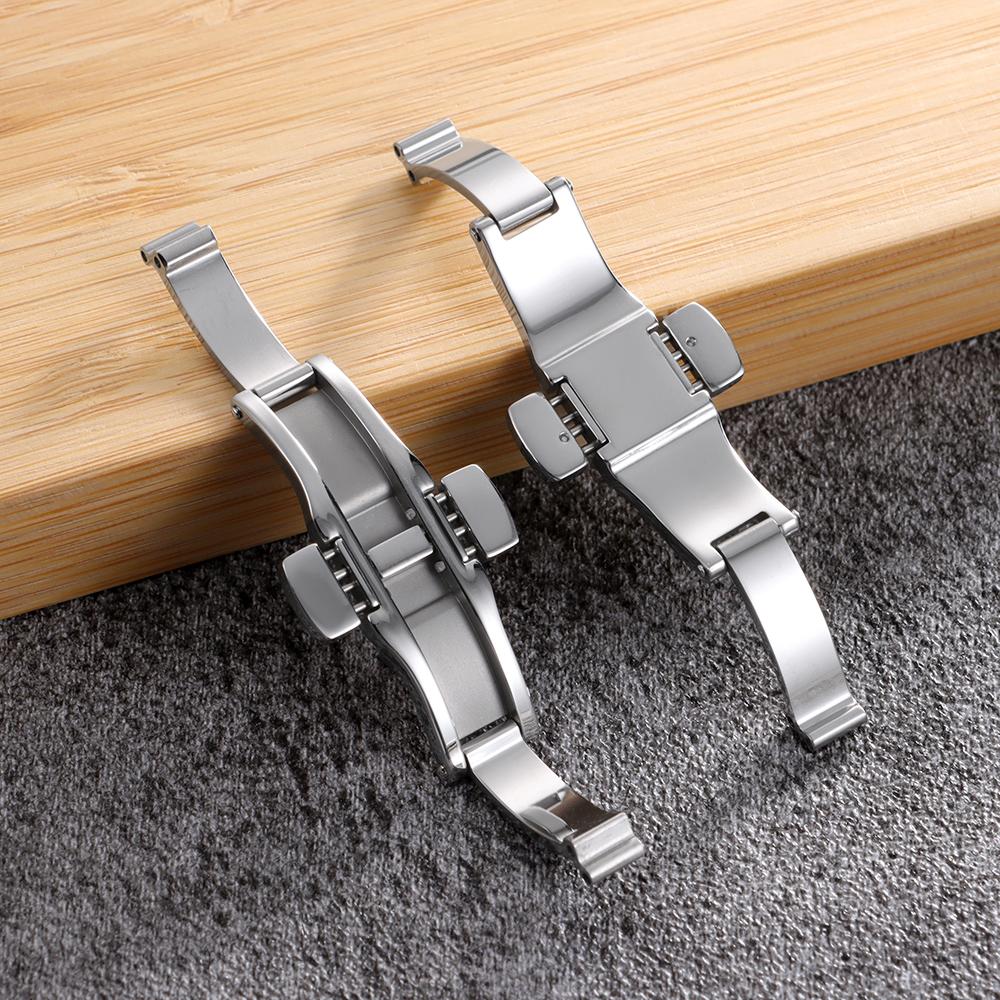 Für Tissot 1853 T035617 T035439 Edelstahl-Uhrenschließe Schmetterlingsfaltschließe Uhrenarmbandschließe Metall-Uhrenknopf Armbandzubehör