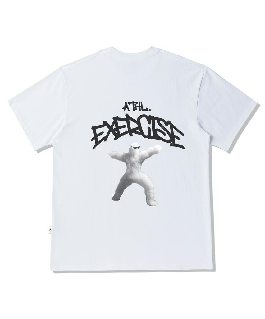 EXERCISE Back Athletic Cloud T-Shirt_White/Black