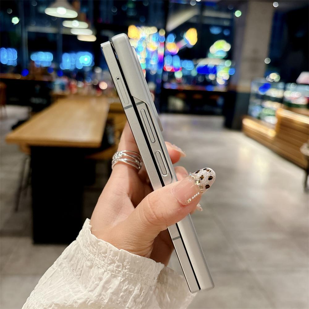 Jednokolorowe Etui Na Samsung Galaxy Z Fold 7 6 5 5G Zawias Osiowy Ochronne Etui Na Telefon PC Twarda Powłoka Fold7 Fold6 (Tylko tylna okładka)