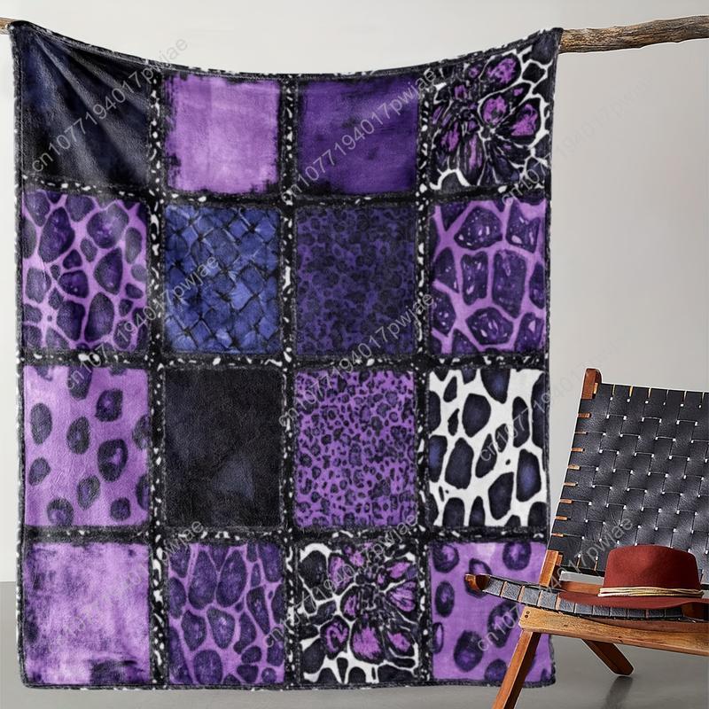 Purple Leopard | Ideal All- [1pc Luxury Plush Blanket] Luxury Plush Flannel Throw Blanket Soft Warm And Cozy Custom blankets 75cmx90cm