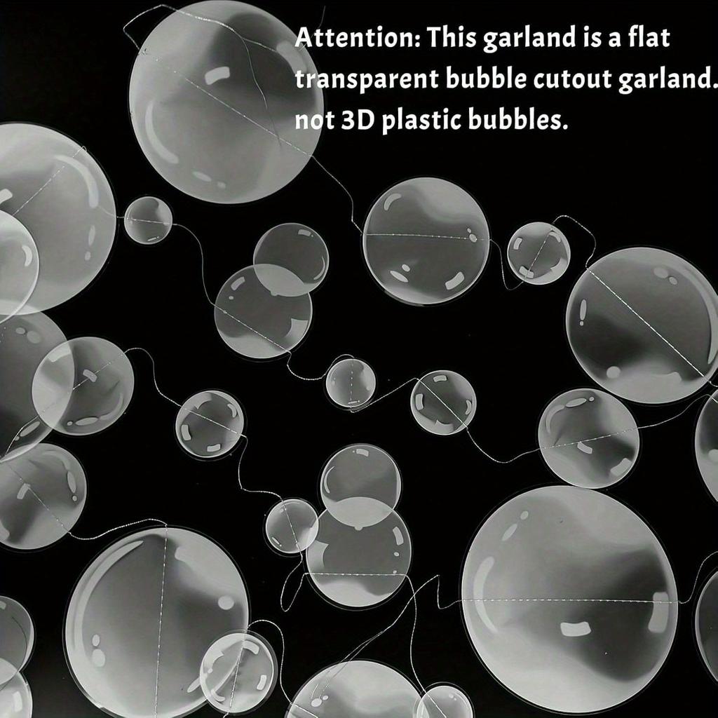 1 Stück Deko Unter dem Meer Partydekorationen Transparente Blasen Girlanden Geburtstagsdekoration Bday Hängender Streamer Strand Banner Unterwasser Hintergrund Ozean