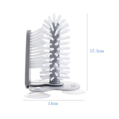Water Bottle Cleaning Brush Glass Washer Brush Cleaner Glass Cup Washer with Suction Base Bristle Brush for Glass Cup