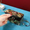 Botanical Illustration Glass Jewelry Box With Mirror Lid Elegant Earrings Rings Necklaces