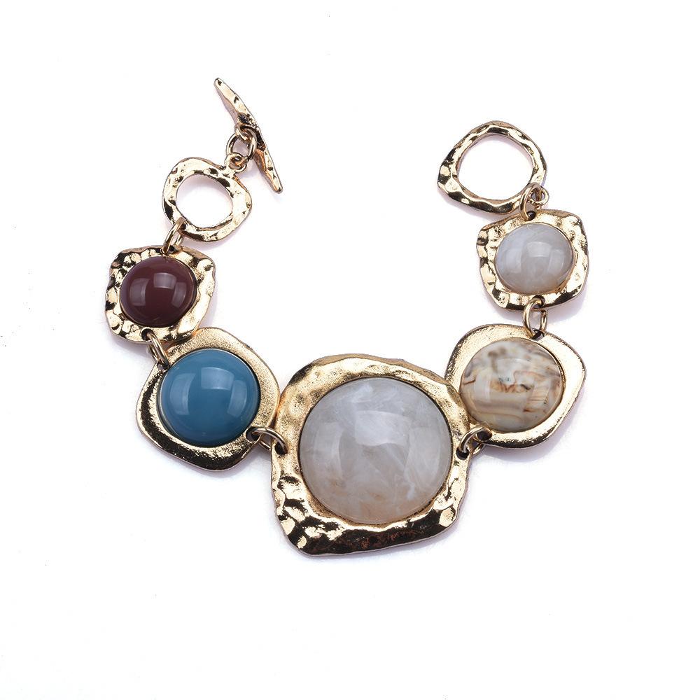 

Vintage niche stone necklace bracelet irregular personality cyberpunk design sense accessories