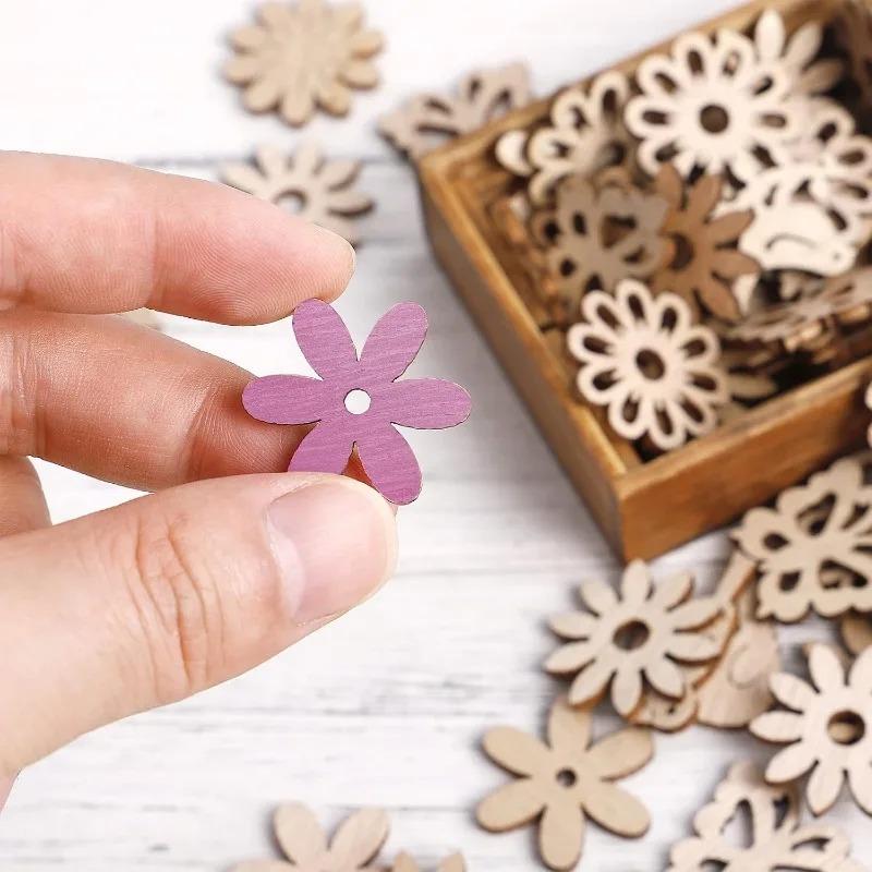 50pcs Wooden Cutouts Table Confetti Rustic Decoration Ornaments Wood Bird Butterfly Flower Slices Wooden Embellishments