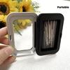 1Pc Black Magnetic Sewing Needle Storage Box, Durable Stainless Steel Case with Clear Window, Organizer for Craft Supplies