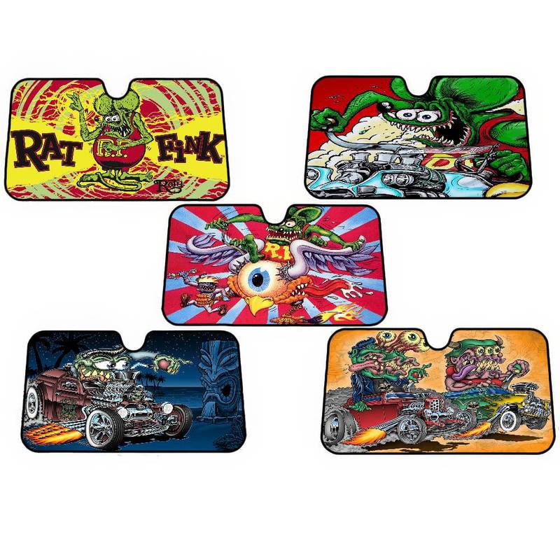 Rat Fink Printed Windshield Sunshade Anime Cute Car Front Windshield 70x130cm Sun Visor Heat Reflector