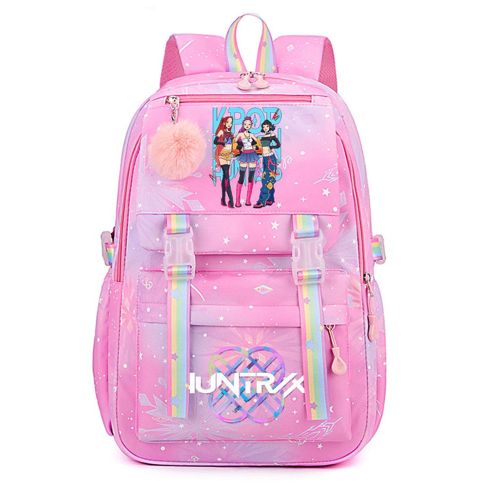 Anime K-Pop Lovci démonů Potiskovaný Velkokapacitní Voděodolný Batoh Teenger Studentka Dívka Chlapec Školní taška Taška na knihy Ženy Voděodolná Cestovní taška Mochila