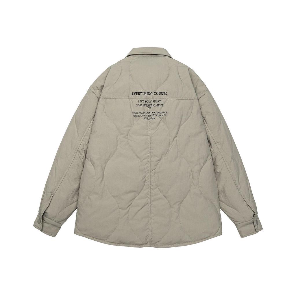 Men's 90% White Duck Down Lightweight Winter Shirt Jacket - Loose Lapel, Plus Size