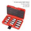 12x Hex Bit Socket Set Screwdriver Bit Allen Key Socket Set 1/2" Converters