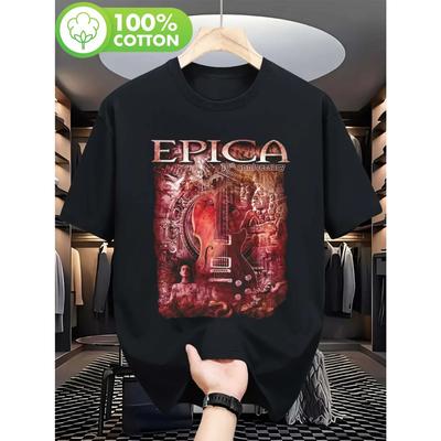 Epica Band Printed T-shirt Unisex - Album Pattern Printed Concert, Fitness, and Daily Wear - Machine Washable