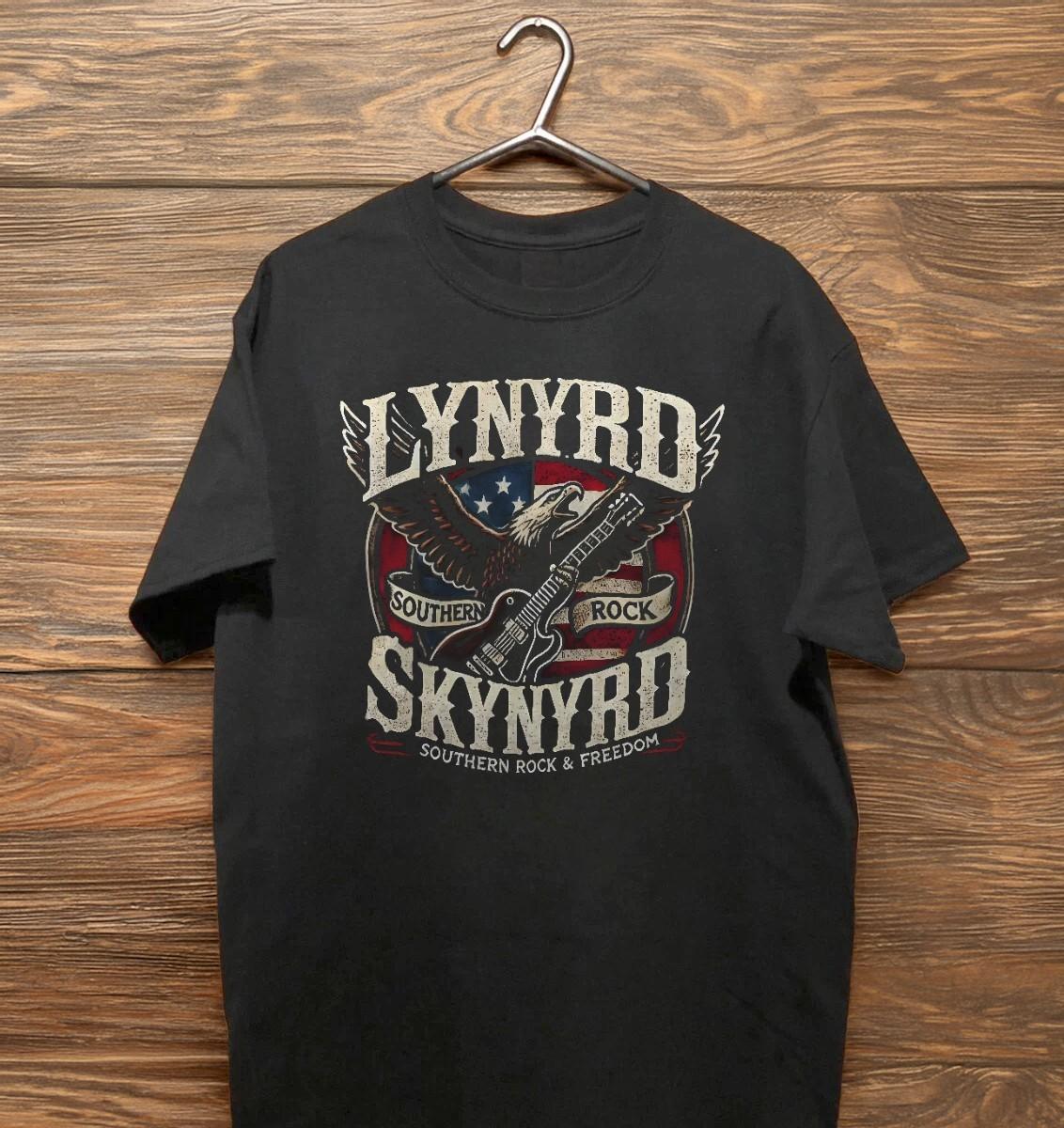 NEW Lynyrd Skynyrd Southern Rock Band Unisex Black Cotton T Shirt, Size S 5XL M
