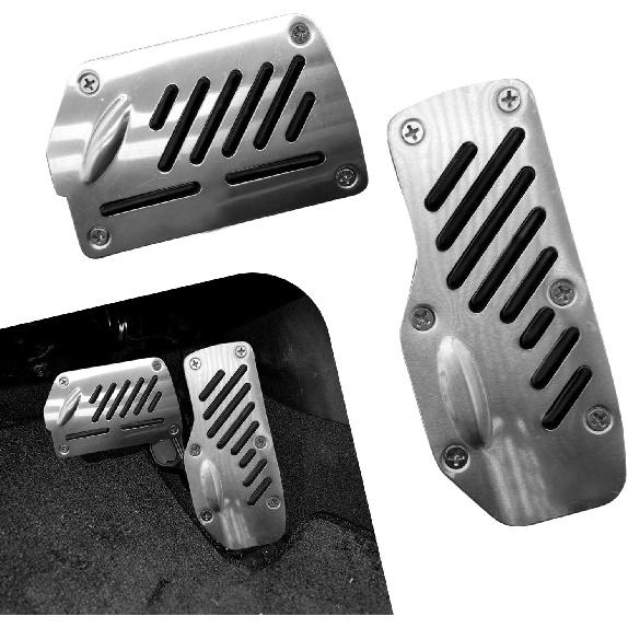 2 PCS Pedal Covers, Aluminum Alloy Car Pedal Covers, Anti-Slip No-Drilling Brake Pedal Pad, Pedals & Pedal Accessories Replacement, Universal for