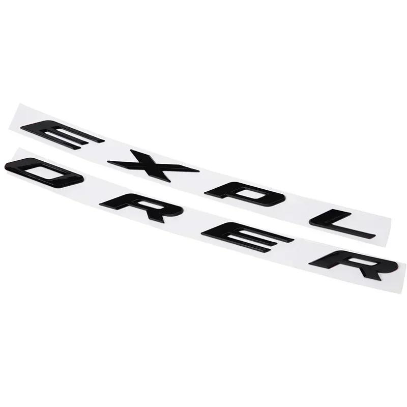3D ABS Chrome Black Explorer Logo Car Front Hood Emblem Bonnet Letters Badge Sticker For Explorer 2020 2021
