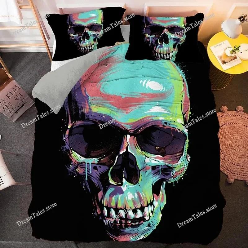 New Skull Bedding Set Single Twin Full Queen King Size Bed Set Adult Kid Bedroom Duvet Cover Sets 3D Print Bed Sheet Set741