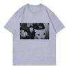 Streetwear Smoking Cat T Shirts Cat Tshirt Round Neck Short Sleeve Trendy Tee Shirt Streetwear Oversize Loose Tee